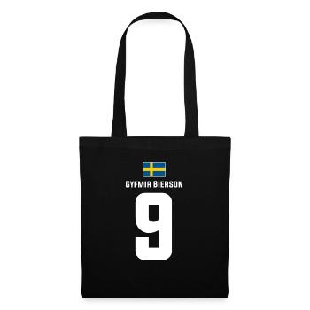Schwedische Namen Fußball Sauf Mallorca Trikot - Stoffbeutel - Schwarz - Vorne