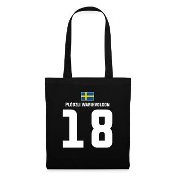 Schwedische Namen Fußball Sauf Mallorca Trikot - Stoffbeutel - Schwarz - Vorne