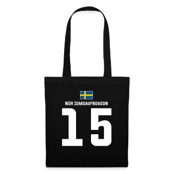 Schwedische Namen Fußball Sauf Mallorca Trikot - Stoffbeutel - Schwarz - Vorne