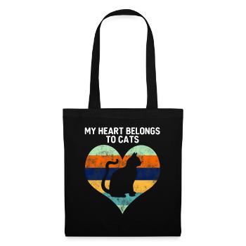 Cat valentine's day cat lover - Tote Bag - black - Front