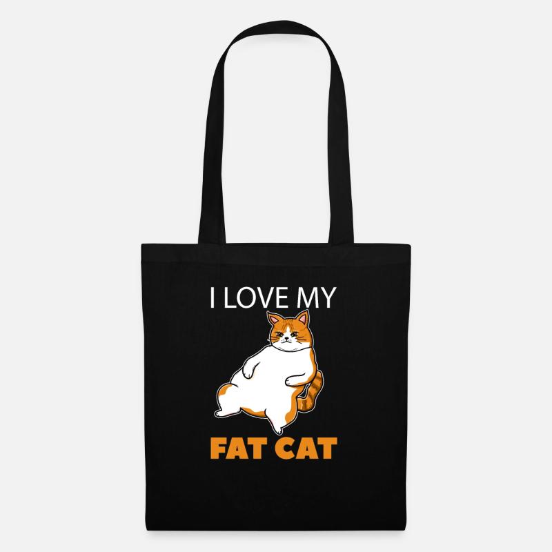 Amant de chat gros chat - Sac en tissu - noir
