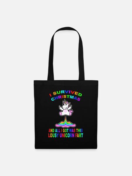 Furzendes Einhorn Mittelfinger Einhorn Xmas - Stoffbeutel - Schwarz