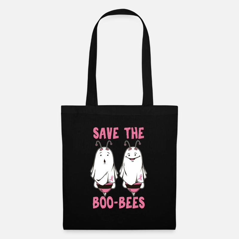 Speichern Sie das niedliche Brustkrebs-Bewusstseins-Geschenk der Boobees - Stoffbeutel - Schwarz
