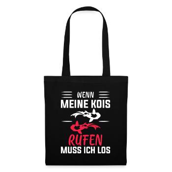 Koi Fisch Kois Geschenk - Stoffbeutel - Schwarz - Vorne