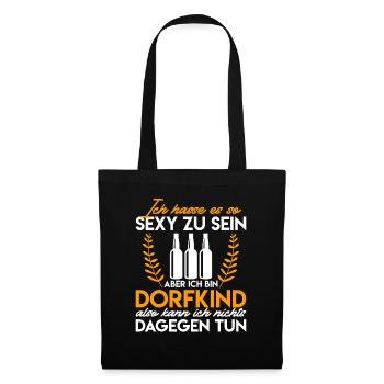 Dorfkind Lustiger Landwirtschaft Spruch - Stoffbeutel - Schwarz - Vorne