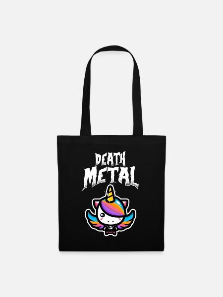 Einhorn Death Metal Rock Unicorn - Stoffbeutel - Schwarz