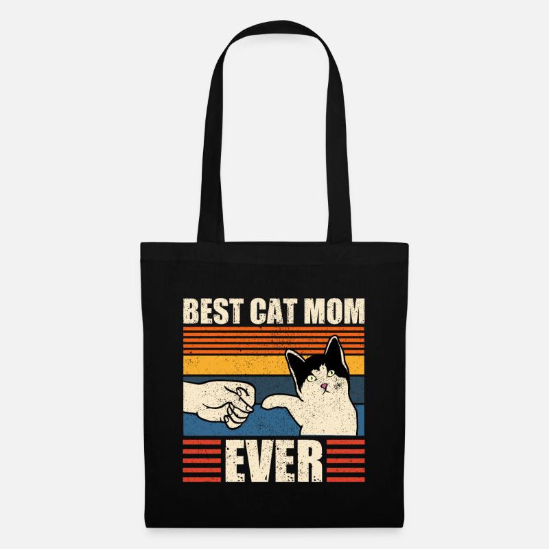 Best Cat Mom Ever Beste Katzen Mama Mutter Kitten - Stoffbeutel - Schwarz