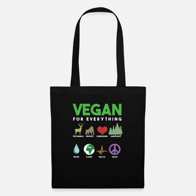 Veganismus Vegetarischer Feinschmecker Veggies Geschenke Vegan - Stoffbeutel - Schwarz