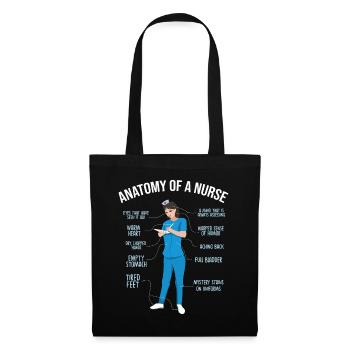 Anatomie d'une infirmière - Sac en tissu - noir - Devant