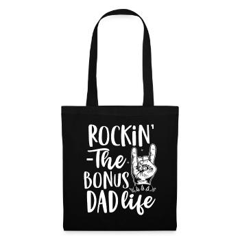 Rocking the bonus dad life - Stiefvater Geschenk - Stoffbeutel - Schwarz - Vorne