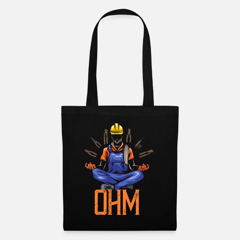 Ohm Meditating Electrician Construction - Stoffbeutel - Schwarz