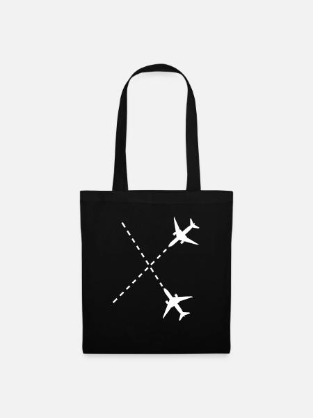 Flugzeuge Flugzeug Drohne Pilot Geschenk - Stoffbeutel - Schwarz