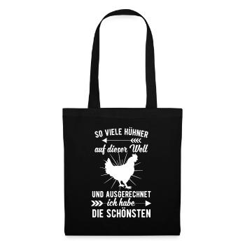 Hühner Huhn Landwirtschaft Hühnerstall - Stoffbeutel - Schwarz - Vorne
