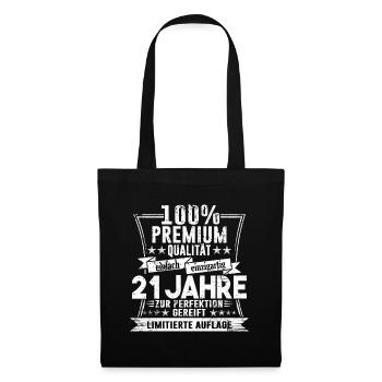 21. Geburtstag Jahrgang 21 Jahre 1999 Geschenk - Stoffbeutel - Schwarz - Vorne