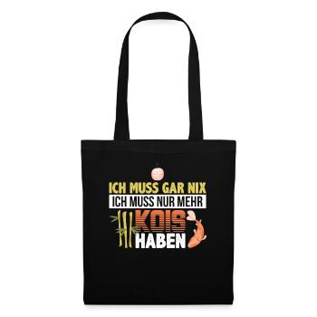 Koi Fan Kois Koifisch Zuchtkarpfen Geschenk - Stoffbeutel - Schwarz - Vorne