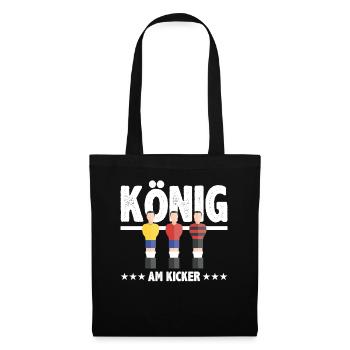 Tischkicker Tischfußball Tischfußballer Geschenk - Stoffbeutel - Schwarz - Vorne