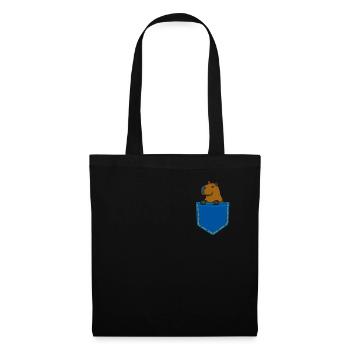 Cadeau de rongeur cobaye Capybara - Sac en tissu - noir - Devant