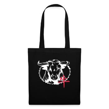 Bull Japanese Damon art face Skull devil T Shirt - Tote Bag - black - Front
