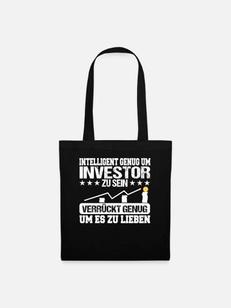 Aktien Investor Kapitalismus Dividenden Geschenk - Stoffbeutel - Schwarz