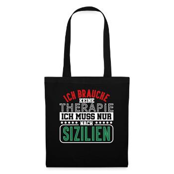 Sizilien Italien Palermo Italiener Geschenk - Stoffbeutel - Schwarz - Vorne