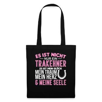 Trakehner Pferdebesitzer Pferde Reiter Geschenk - Stoffbeutel - Schwarz - Vorne