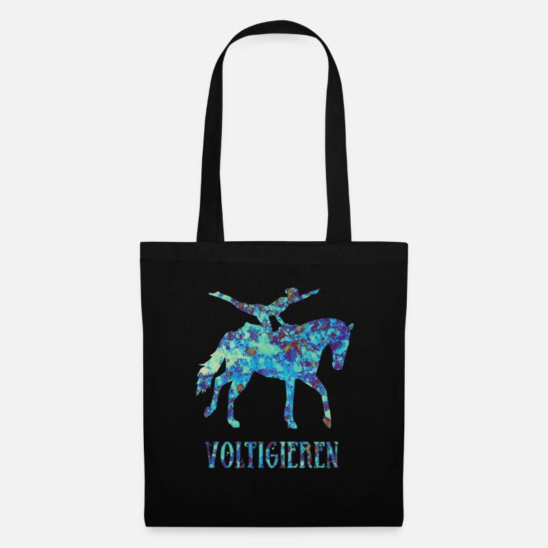 Voltigieren Pferdesport Volti Voltigier Geschenk - Stoffbeutel - Schwarz