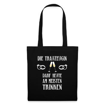 Trauzeugin Junggesellenabschied Frauen Hochzeit - Stoffbeutel - Schwarz - Vorne