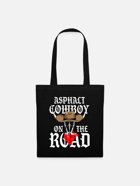 Autobahn-LKW-LKW-Fahrer-Asphalt-Cowboy auf - Stoffbeutel - Schwarz