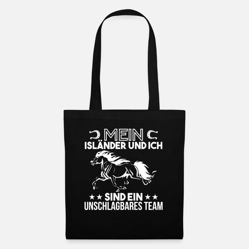 Isländer Islandpferd Reiten Reiter Geschenk - Stoffbeutel - Schwarz