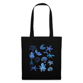 Cute Sea Shells And Starfish At The Beach Shirt - Stoffbeutel - Schwarz - Vorne