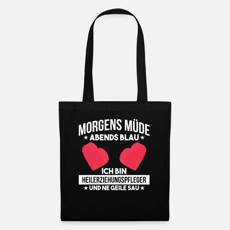Erziehungspfleger Pflegekräfte Pflege Hep Geschenk - Stoffbeutel - Schwarz