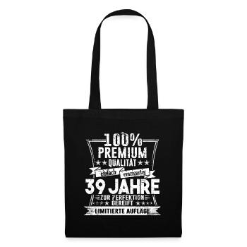 39. Geburtstag 1981 Geschenk 39 Jahre Geschenkidee - Stoffbeutel - Schwarz - Vorne