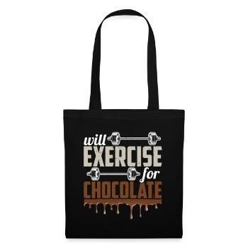 Fera de l'exercice pour l'entraînement de gym drôle au chocolat Fitn - Sac en tissu - noir - Devant