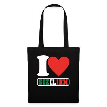 Italy Sizilien Sicilian Palermo - Stoffbeutel - Schwarz - Vorne