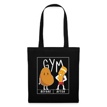 Potato Gym Before After GYM Shirt Gift Idea - Stoffbeutel - Schwarz - Vorne