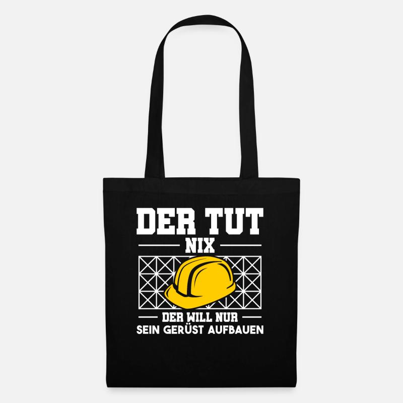 Bauarbeiter Gerüstbauer Arbeiter Gerüstbau - Stoffbeutel - Schwarz