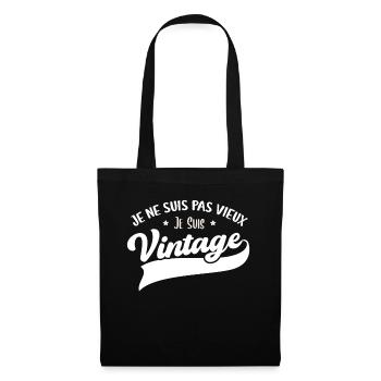 Je Ne Suis Pas Vieux Je Suis Vintage Anniversaire - Sac en tissu - noir - Devant