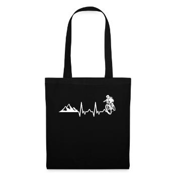 cadeau de descente de vélo de montagne de battement de coeur - Sac en tissu - noir - Devant