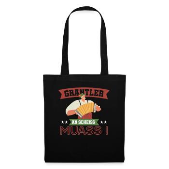 Bayern Grantler Bayrisch Grantln Geschenk - Stoffbeutel - Schwarz - Vorne