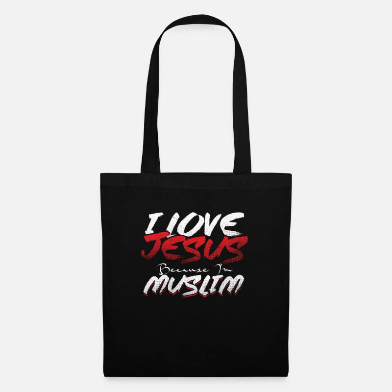 Ich liebe Jesus, weil ich ein muslimischer Islam bin. Allah Geschenk - Stoffbeutel - Schwarz