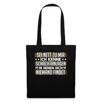 Ruhrgebiet Grubenkumpel Bochum Ruhrpott Geschenk - Stoffbeutel - Schwarz - Vorne