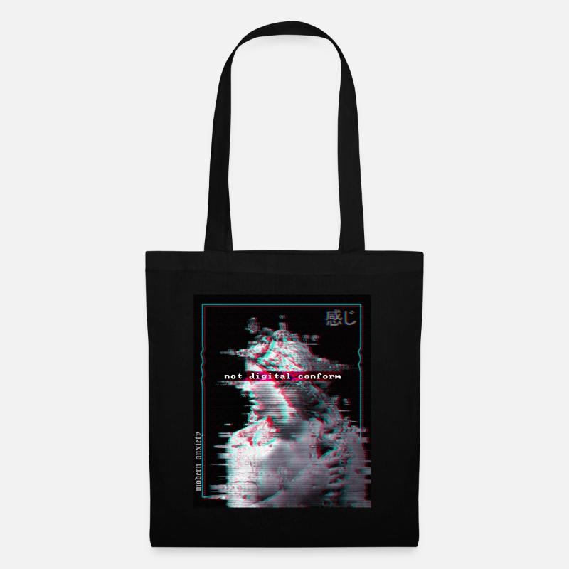 Not Conform Sad Vaporwave E-Boy E-Girl Glitch Art - Stoffbeutel - Schwarz