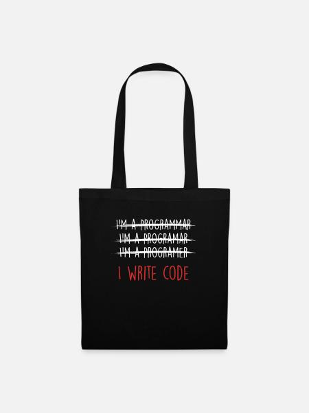 Ich schreibe Code Coder Programmer Programmiergeschenk - Stoffbeutel - Schwarz