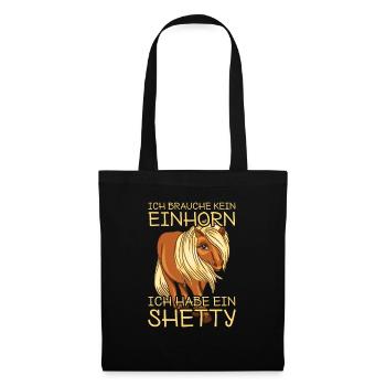 Shettypony Shetty Shetlandpony - Stoffbeutel - Schwarz - Vorne