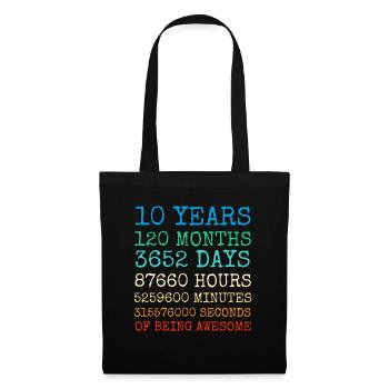 Youth Birthday10Years Vintage Retro Gift - Tote Bag - black - Front