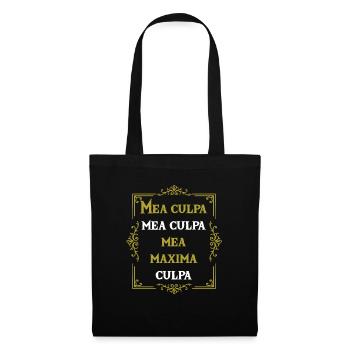 Mea Culpa Gott Religion Jesus Christus Kirche Glaube - Stoffbeutel - Schwarz - Vorne