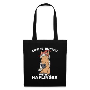 Cheval drôle Haflinger cheval galop anniversaire - Sac en tissu - noir - Devant