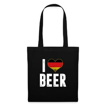 I Live Beer Bier German Flag Beer Lover Drinker - Tote Bag - black - Front