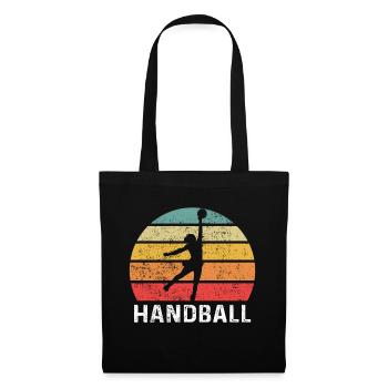 Handball vintage rétro - Sac en tissu - noir - Devant
