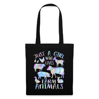 Juste une fille qui aime les animaux de la ferme - Sac en tissu - noir - Devant
